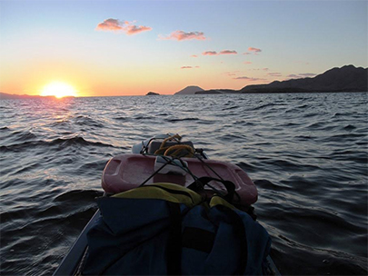 Paddling at sunrise